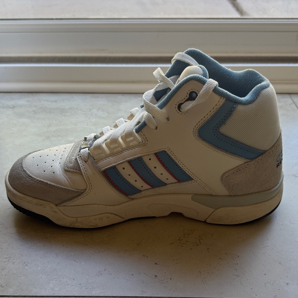 Adidas Response Torsion Tennis White and Light Blue High-Tops
